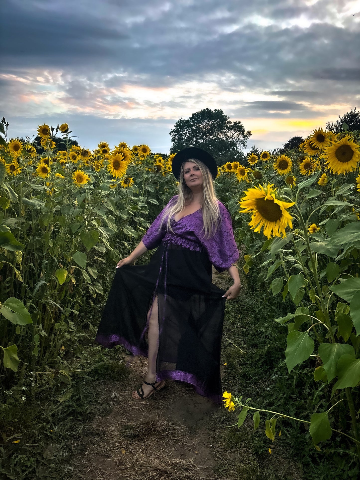 Purple & Black Goddess Dress