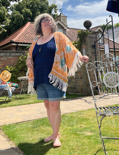 Orange Sari Kimono